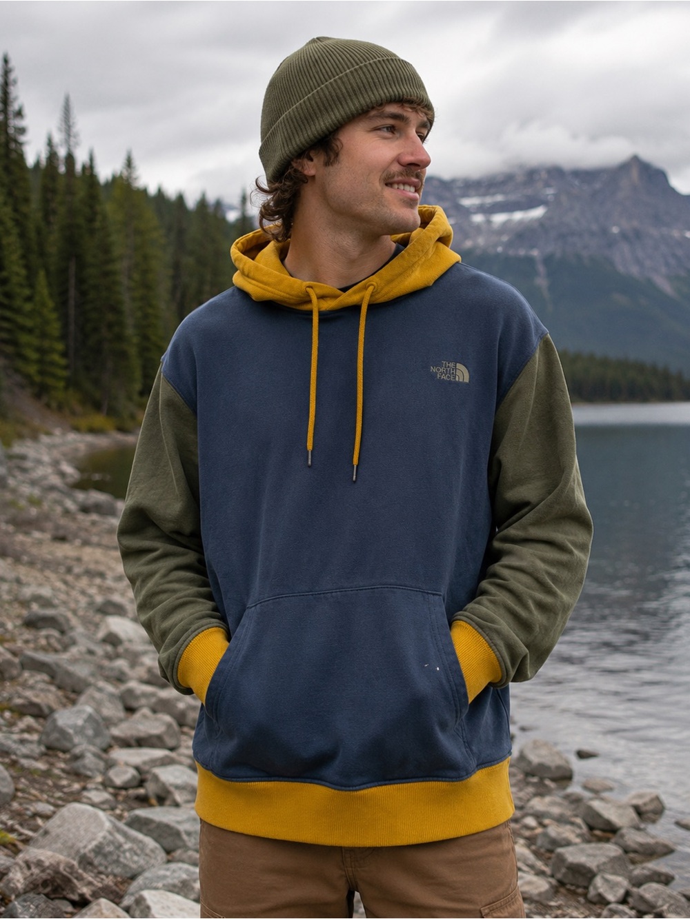 The North Face Colorblock Pullover Hoodie | Men’s Large Gorpcore Hiking Outdoors